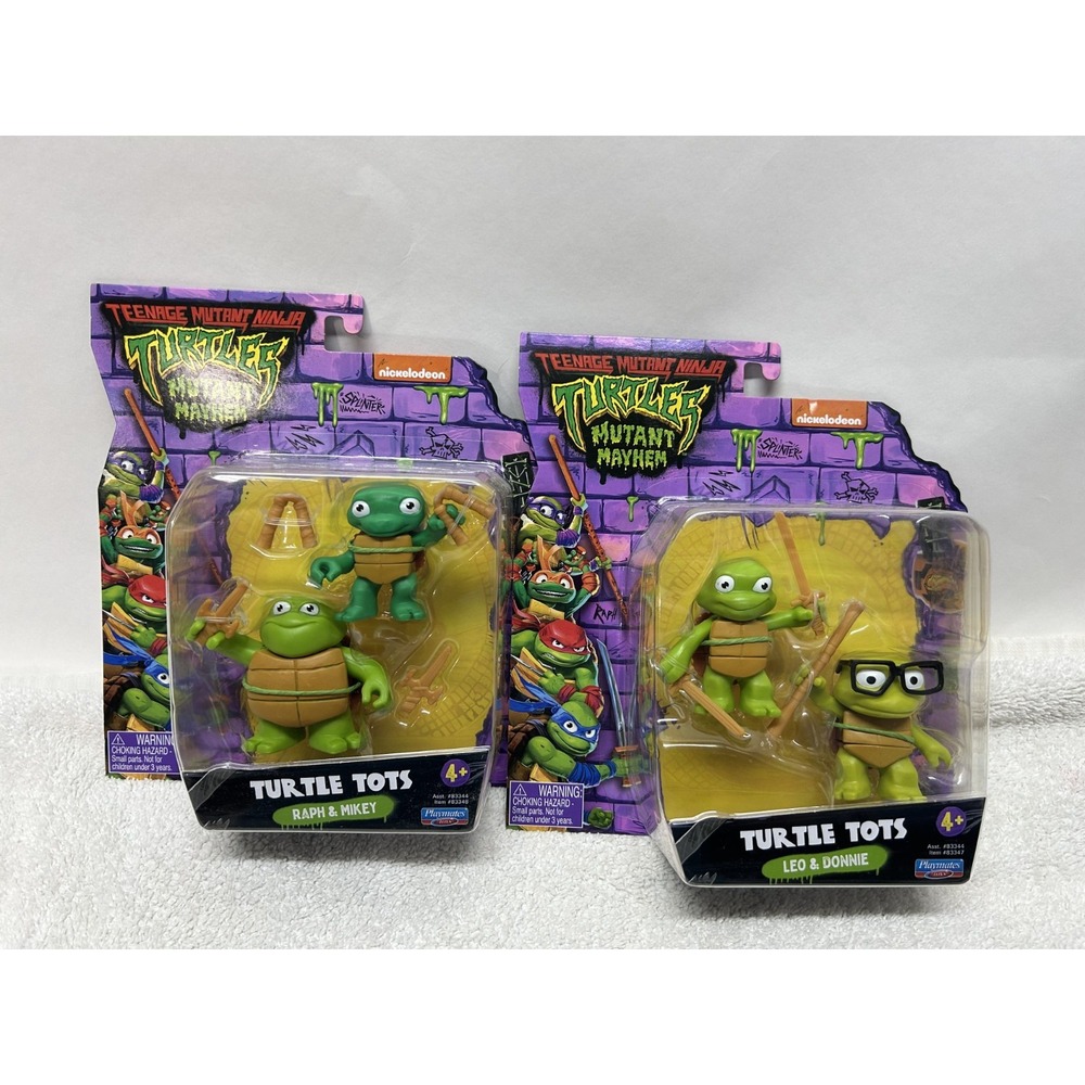 Playmates Toys TMNT Mutant Mayhem Turtle Tots Complete Action Figures